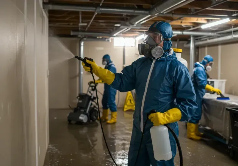 Basement Sanitization and Antimicrobial Treatment process in New Castle, IN