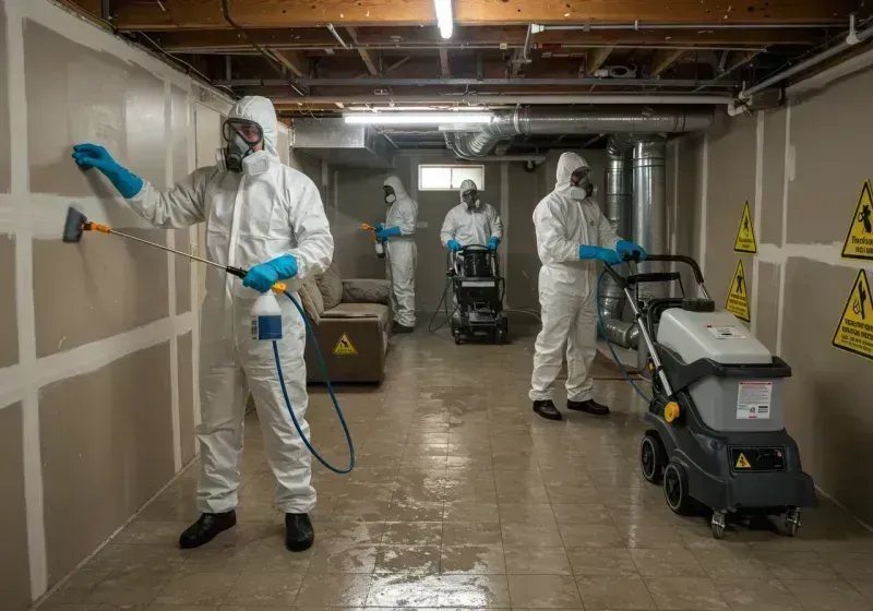 Basement Moisture Removal and Structural Drying process in New Castle, IN